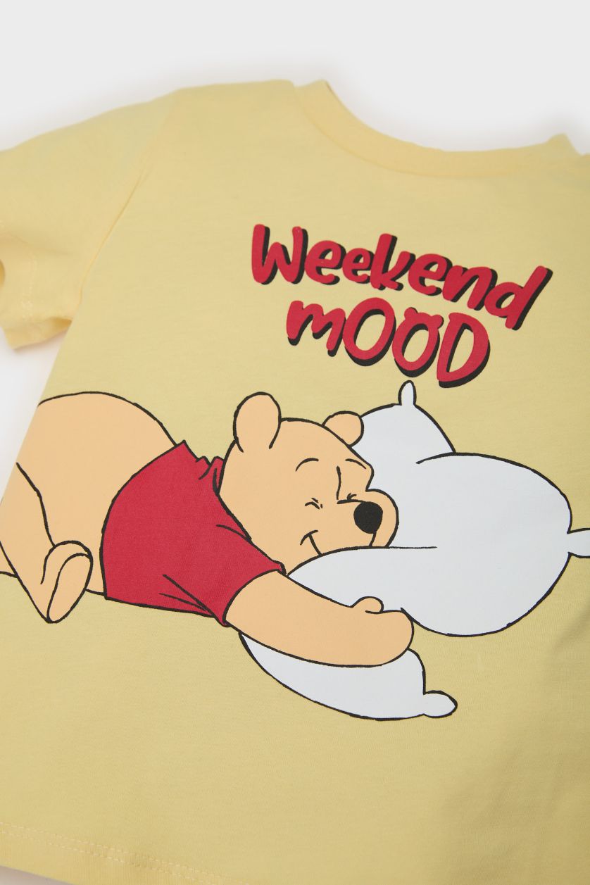 BÉBÉ GARÇON Jaune Clair Ensemble Pyjama T-shirt imprimé Winnie et Short en coton pour bébé garçon