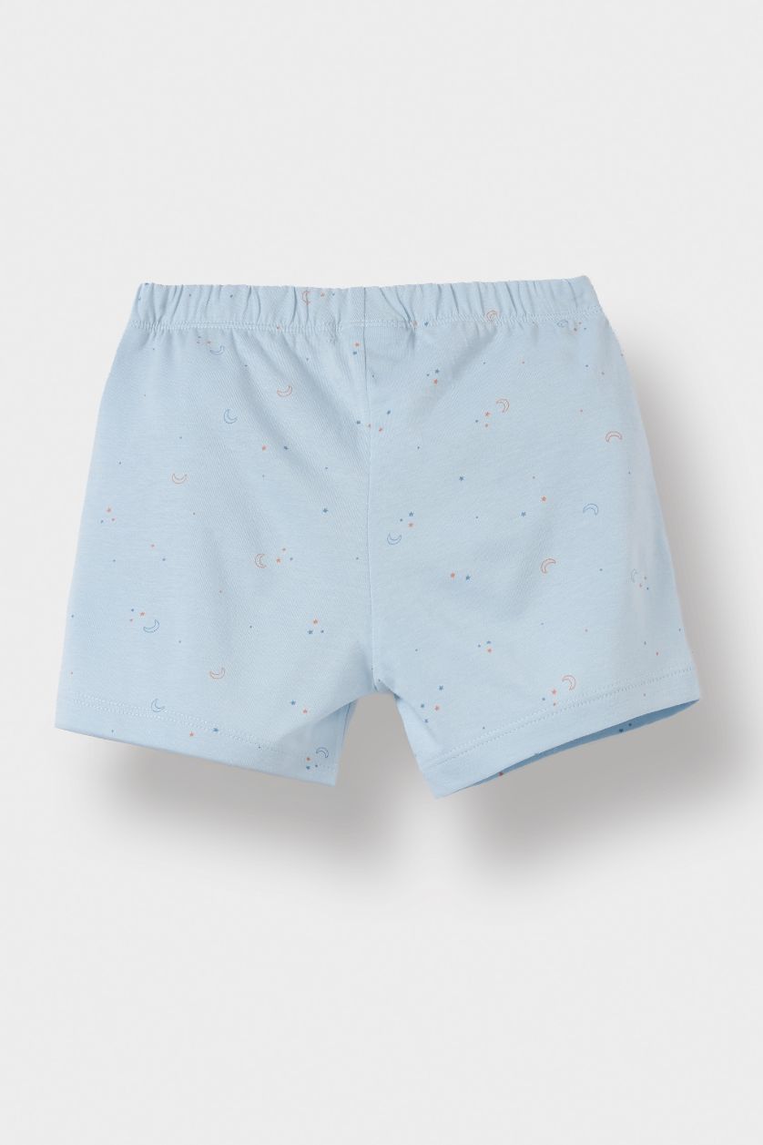 طفل صغير بيج فاتح سيت بجامة بيبي ولادي بطبعة فضاء - قطعتين