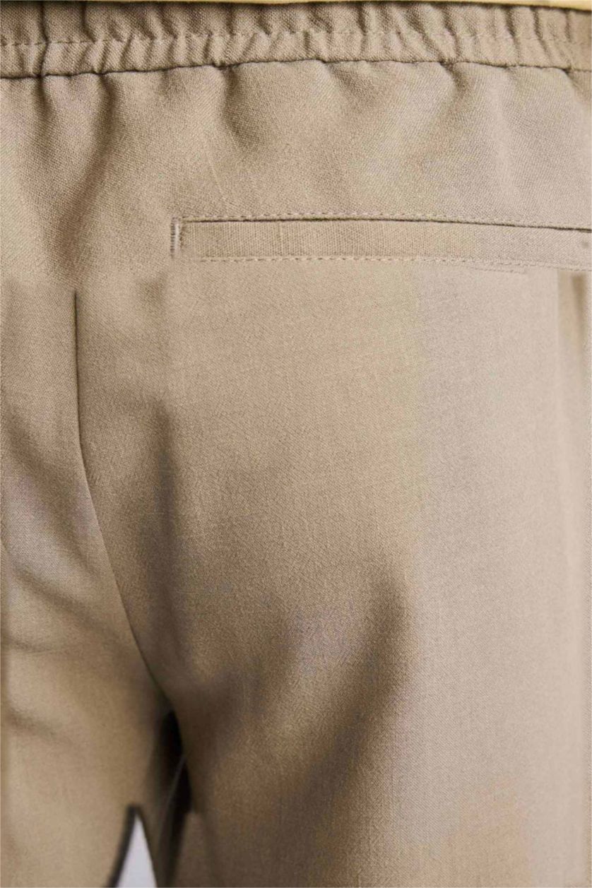 رجال كاكي سروال ذو مظهر كتاني قصة مريحة