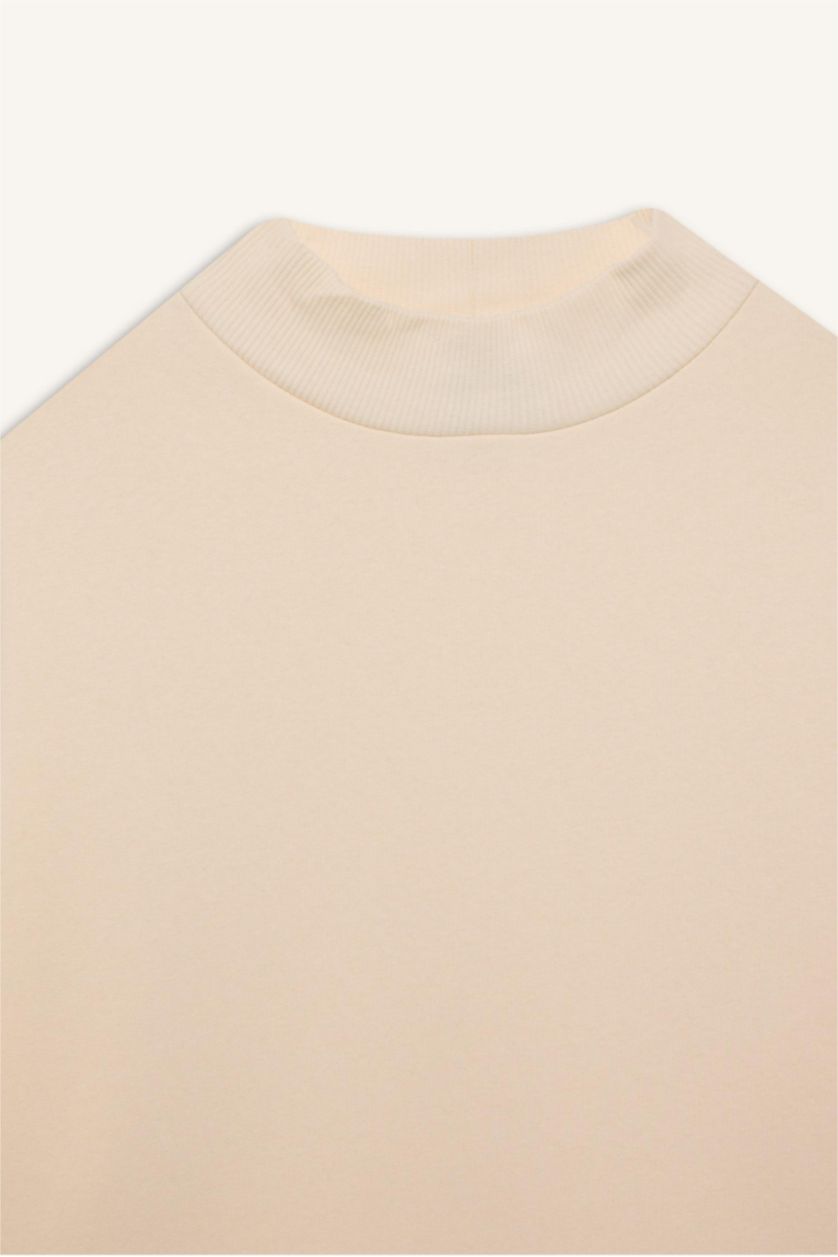 نساء اللون الحجري سويت شيرت بيزك اوفر سايز