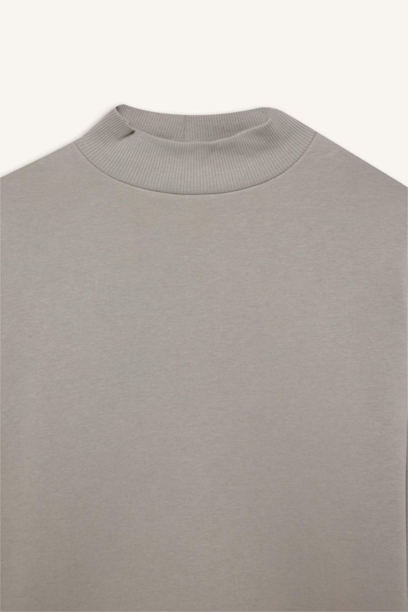 حريمي رمادي فاتح Oversize Fit Thick Sweatshirt Fabric Sweatshirt