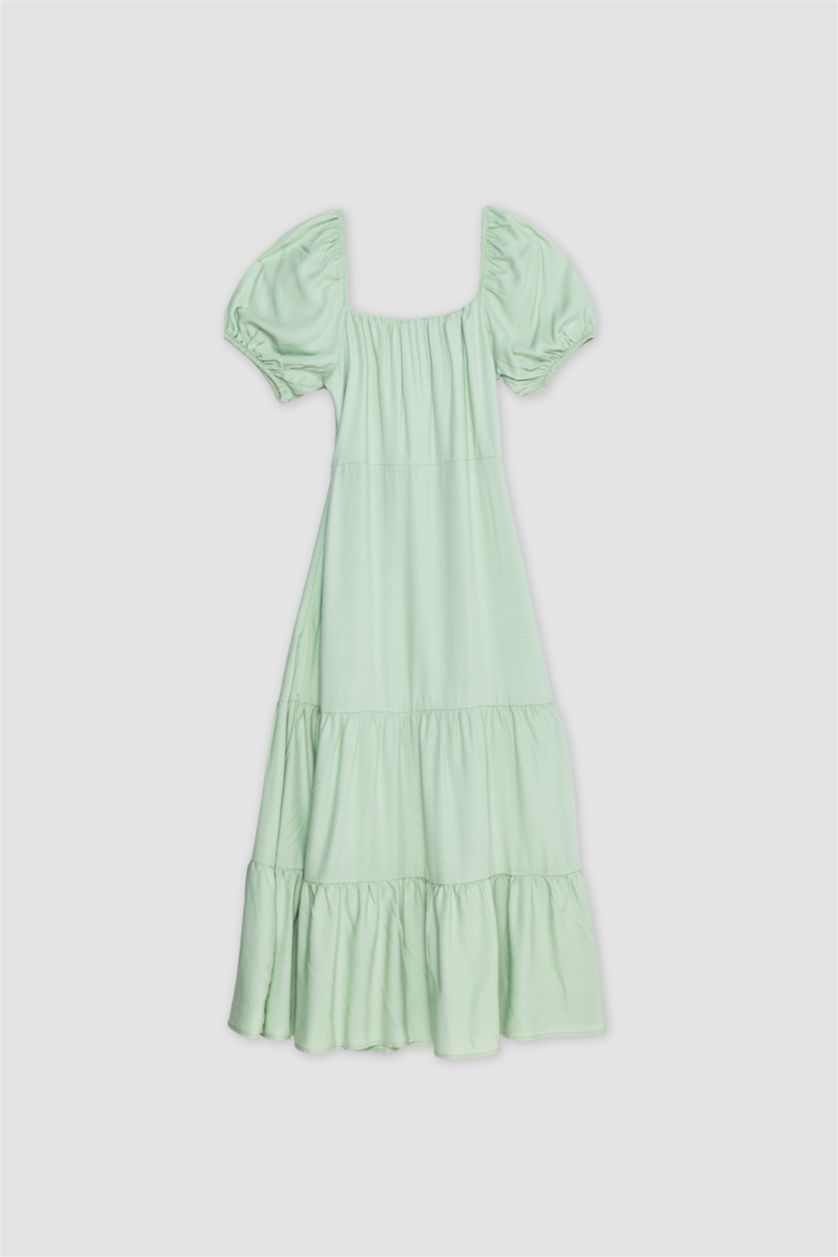 WOMAN Mint V-Neck Midi Dress