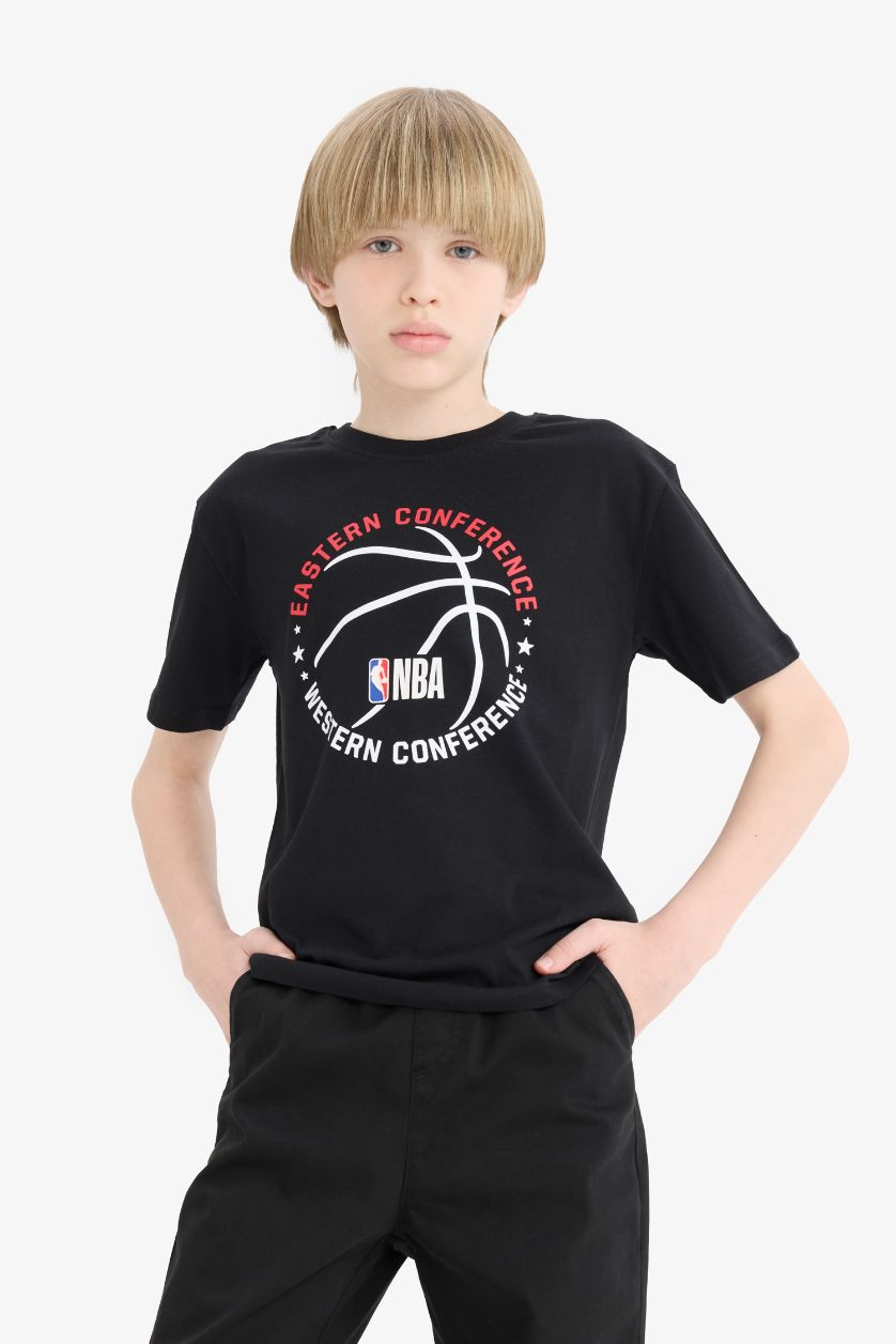 BOYS & TEENS Black New Regular Fit NBA Licensed Short Sleeve T-Shirt