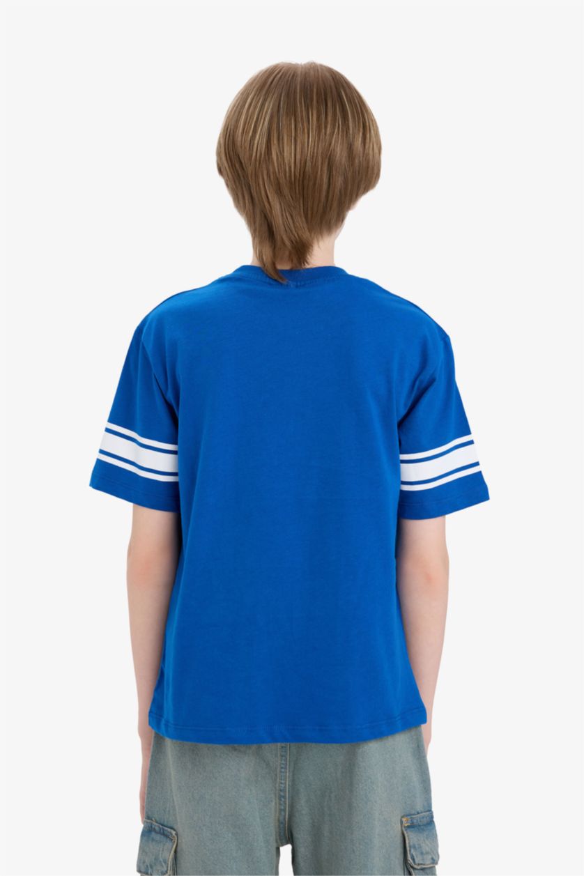 Erkek Çocuk - Genç Erkek Royal NBA New York Knicks Bisiklet Yaka Kısa Kollu Tişört Erkek Çocuk