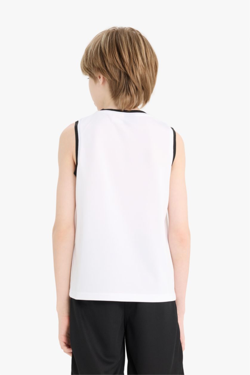 Erkek Çocuk - Genç Erkek Beyaz NBA Los Angeles Lakers Bisiklet Yaka Atlet Erkek Çocuk