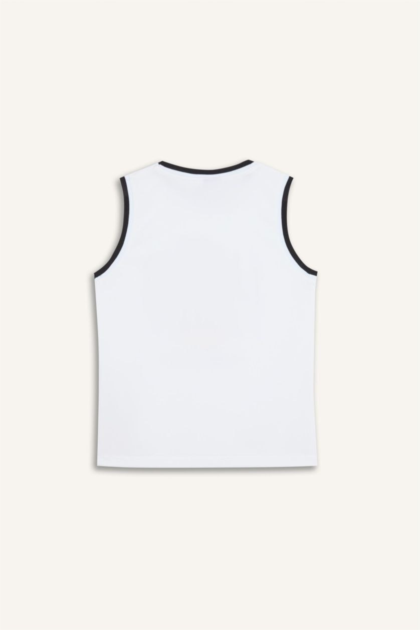 Erkek Çocuk - Genç Erkek Beyaz NBA Los Angeles Lakers Bisiklet Yaka Atlet Erkek Çocuk