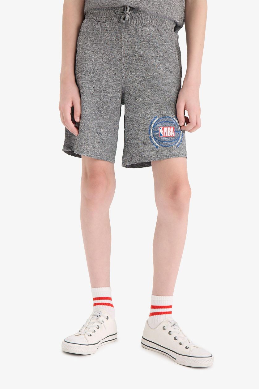 GARÇONS Gris Short NBA Wordmark à taille élastique pour garçon