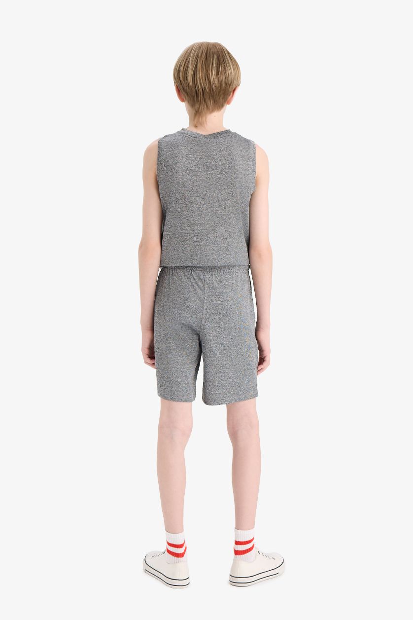 GARÇONS Gris Short NBA Wordmark à taille élastique pour garçon