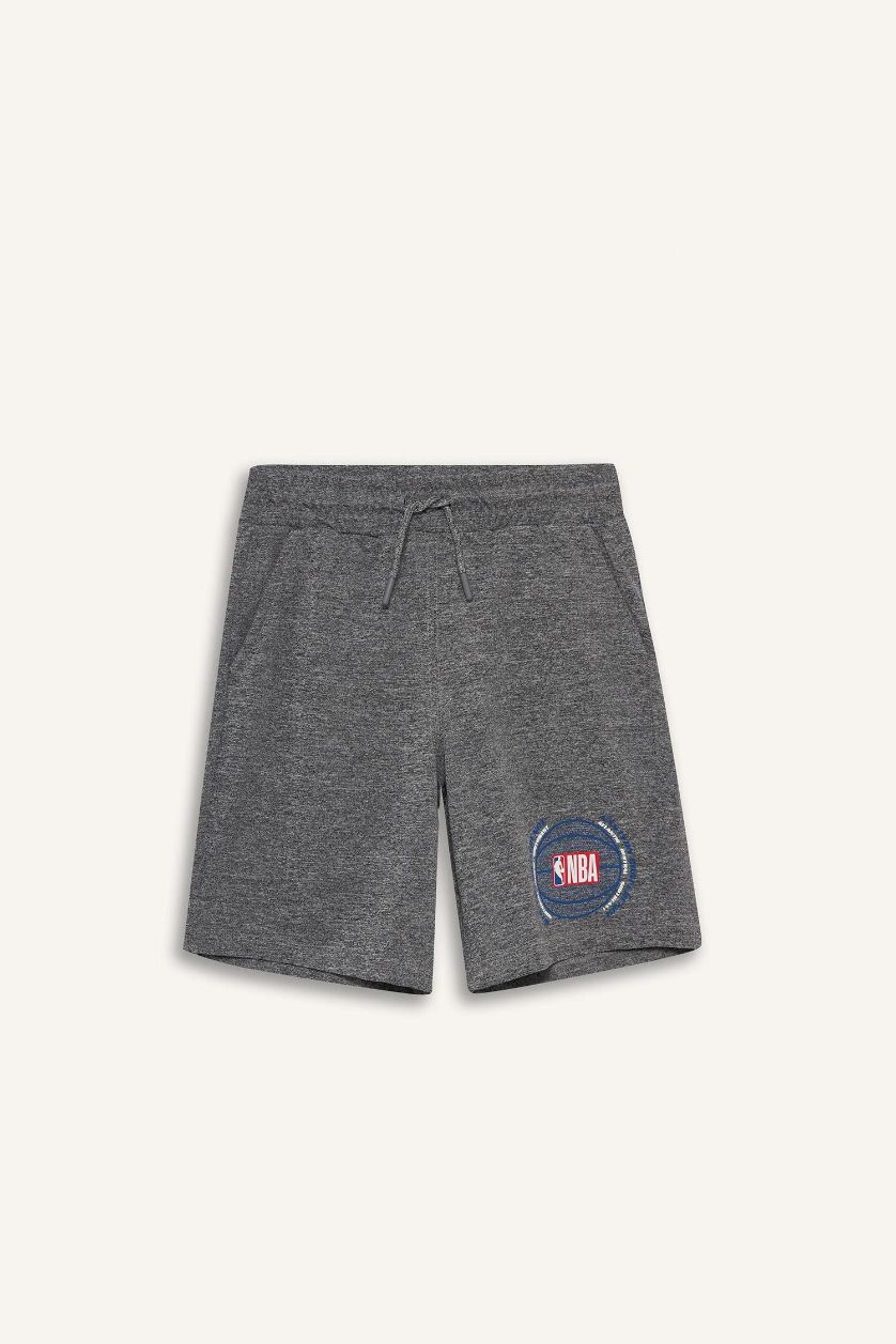GARÇONS Gris Short NBA Wordmark à taille élastique pour garçon