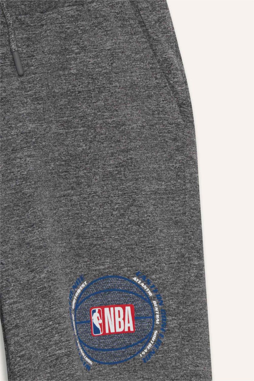 GARÇONS Gris Short NBA Wordmark à taille élastique pour garçon