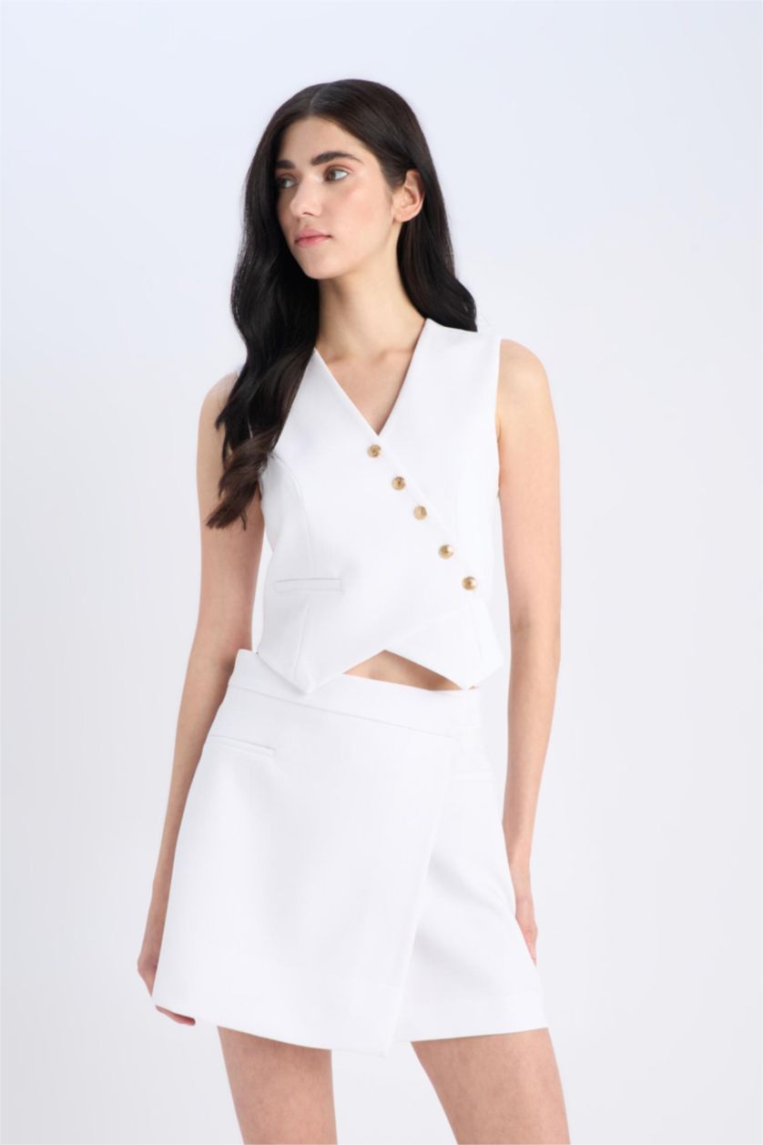 Женщины Бежевый Укороченные Шорты с Высокой Талией