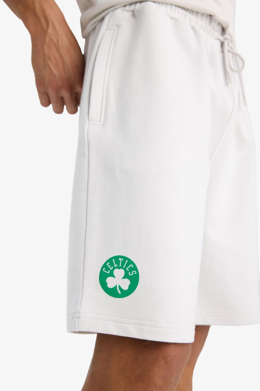 Erkek Açık Gri NBA Boston Celtics Standart Fit Kısa Paça Şort