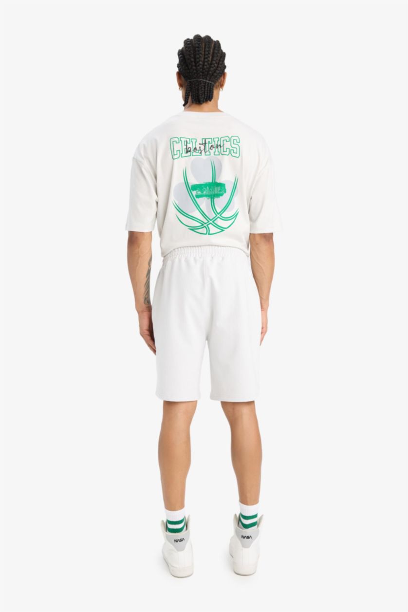 Erkek Açık Gri NBA Boston Celtics Standart Fit Kısa Paça Şort