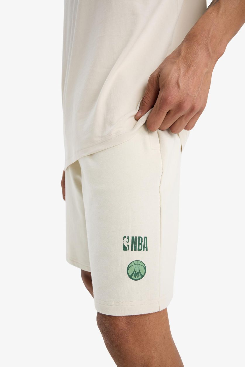 Erkek Taş NBA Milwaukee Bucks Standart Fit Kısa Paça Şort