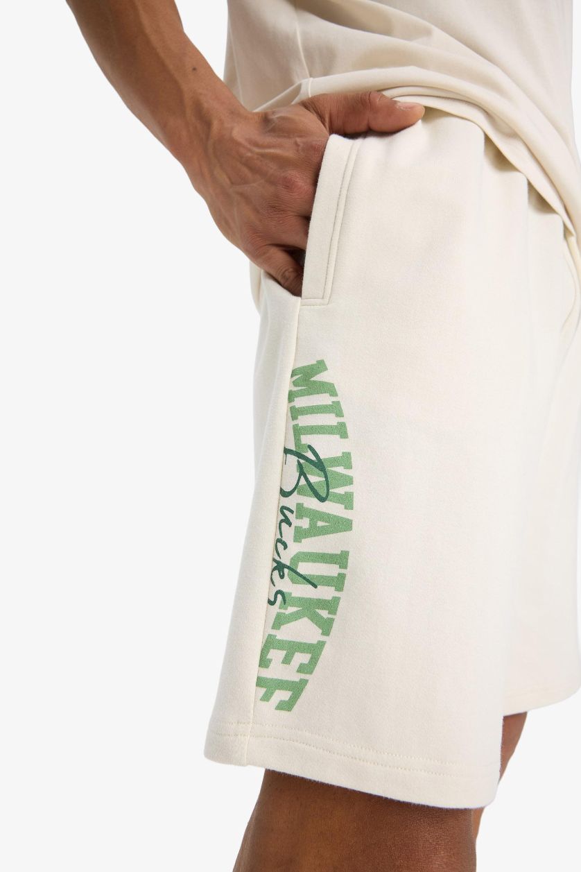 Erkek Taş NBA Milwaukee Bucks Standart Fit Kısa Paça Şort