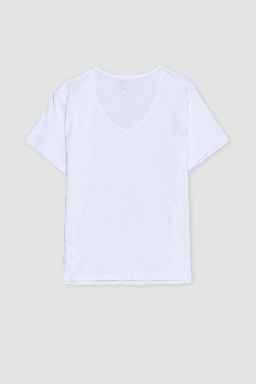 حريمي بيج فاتح طقم بيجاما قصة عادية كم طويل بنطلون منقط وتيشيرت من Fall in Love - قطعتين