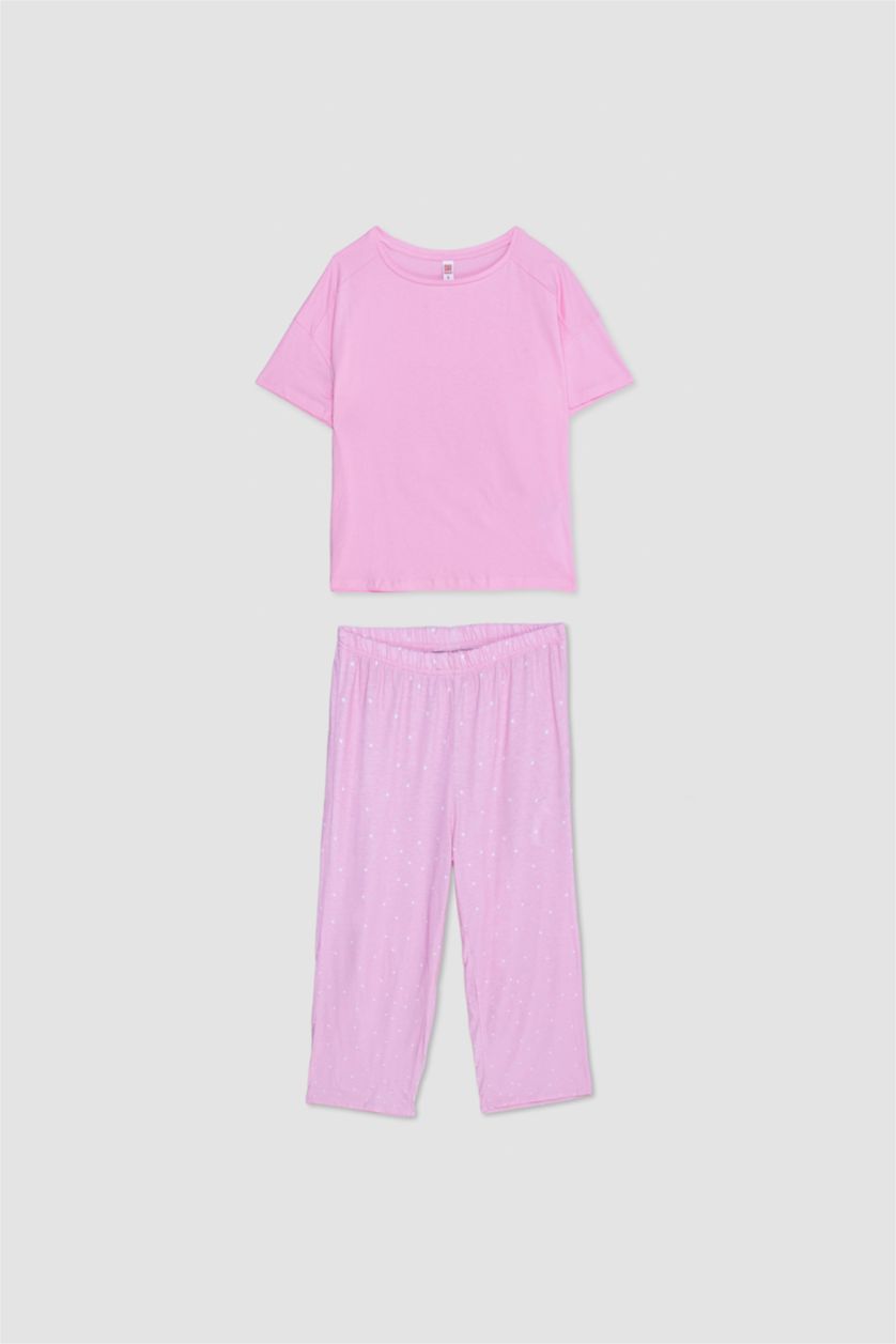 WOMAN Pink Fall in Love Regular Fit Half Sleeve 2 Piece Set