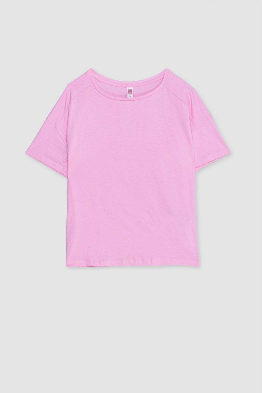 WOMAN Pink Fall in Love Regular Fit Half Sleeve 2 Piece Set