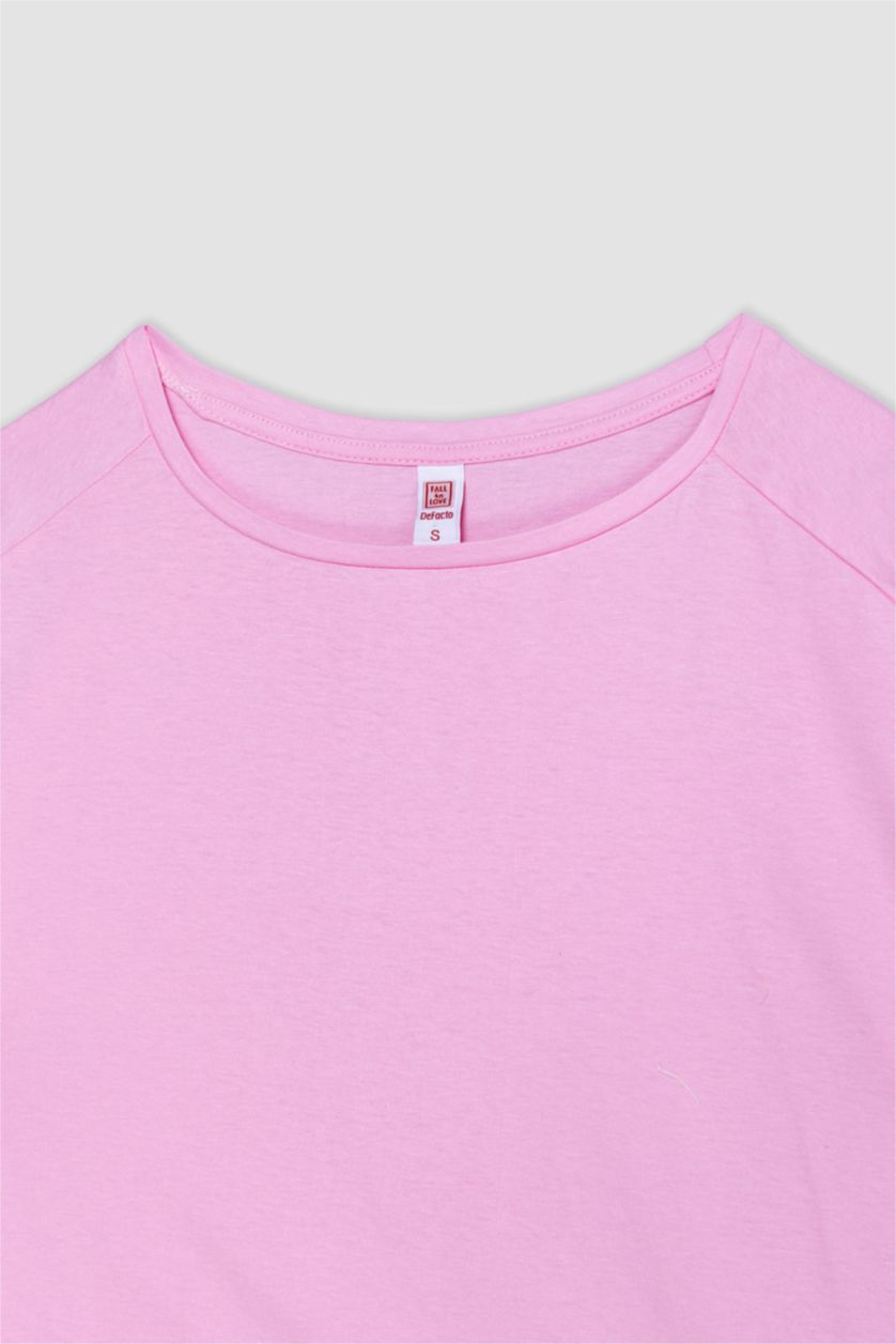 WOMAN Pink Fall in Love Regular Fit Half Sleeve 2 Piece Set