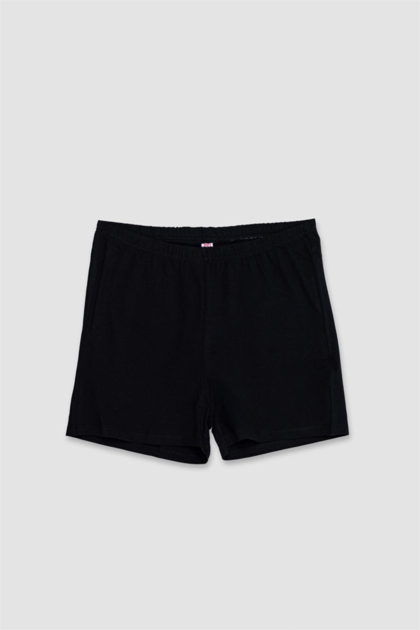 حريمي أسود طقم بيجاما قصة عادية نص كم من Fall in Love - قطعتين