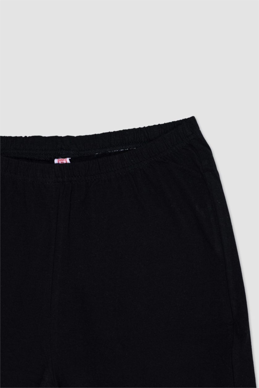 حريمي أسود طقم بيجاما قصة عادية نص كم من Fall in Love - قطعتين