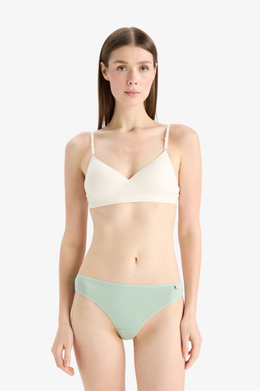 Woman Green Fall in Love Ribbon 3 Piece Panties