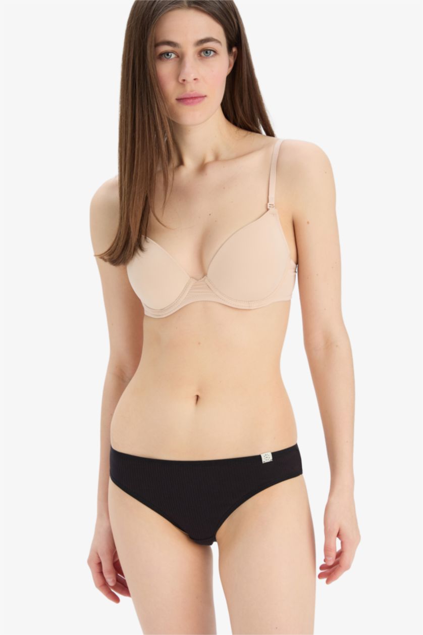 WOMAN Light Salmon Ribbed 3 Piece Panties