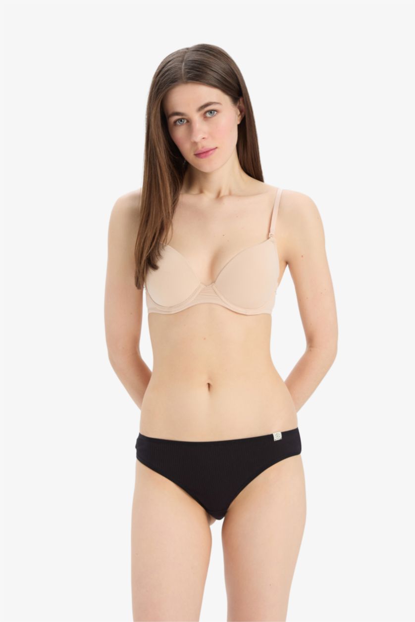 WOMAN Light Salmon Ribbed 3 Piece Panties