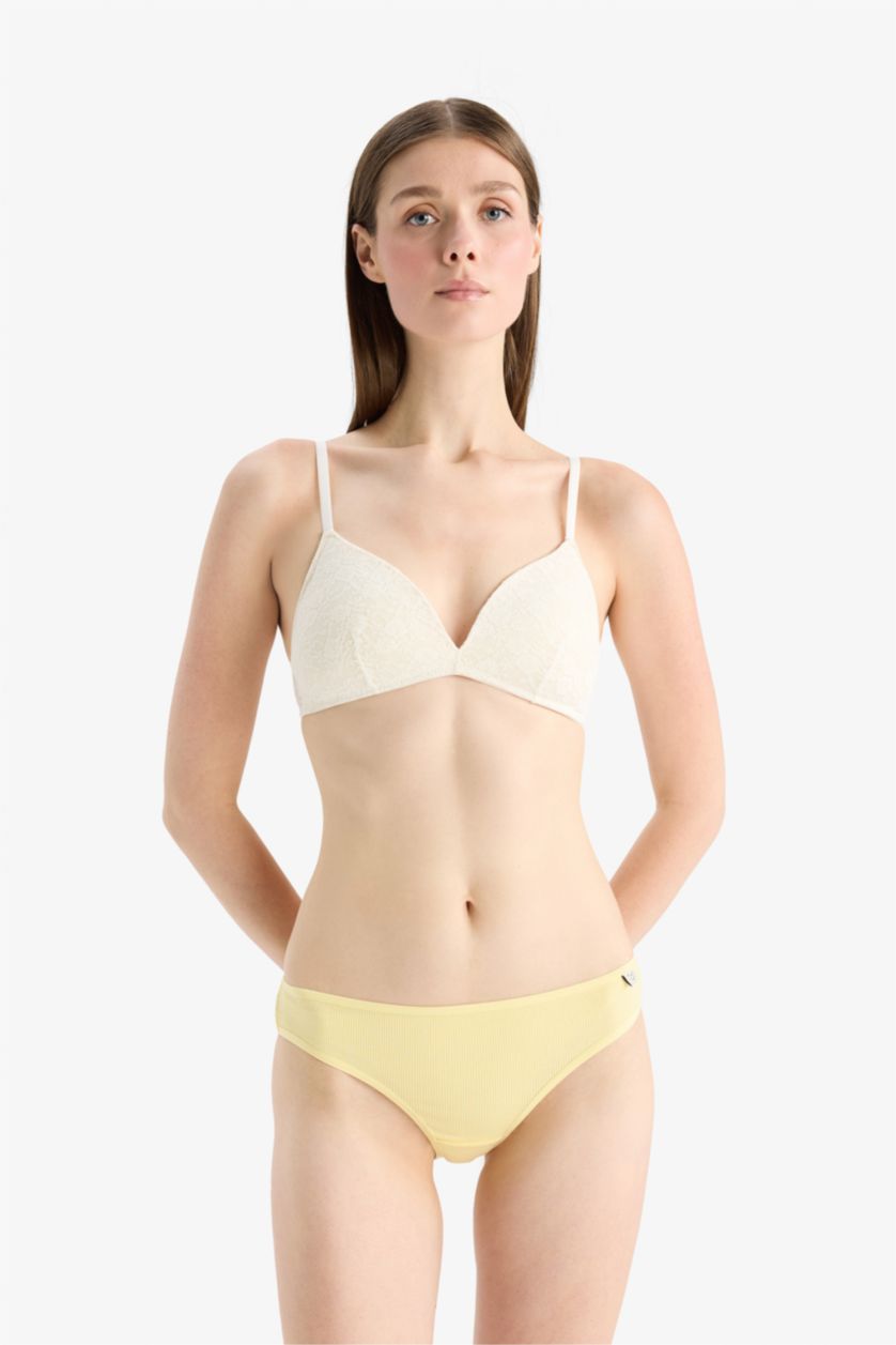 Kadın Sarı Ribana 3'lü Brazilian Külot