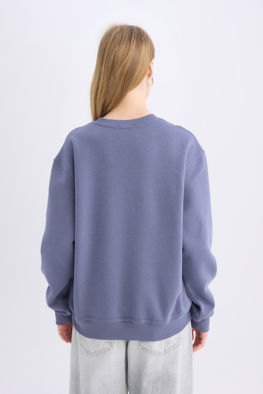 Women NAVY Loose Fit Thick Sweatshirt Fabric Sweatshirt