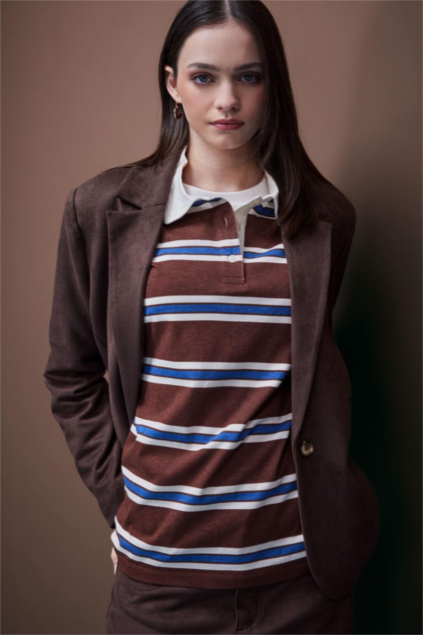 Женщины Коричневый Coool свободная длинная футболка