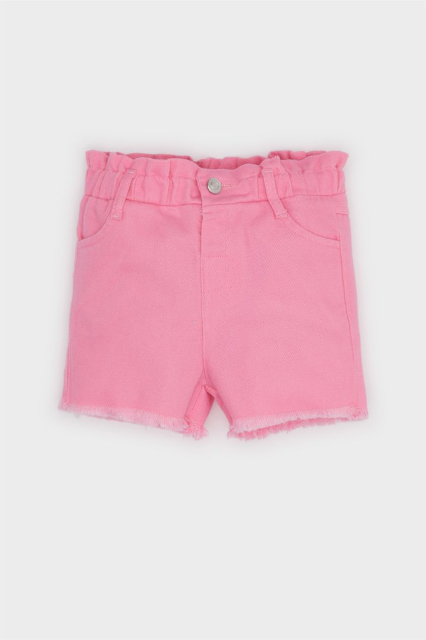 Kız Bebek Pembe Paperbag Gabardin Şort Kız Bebek