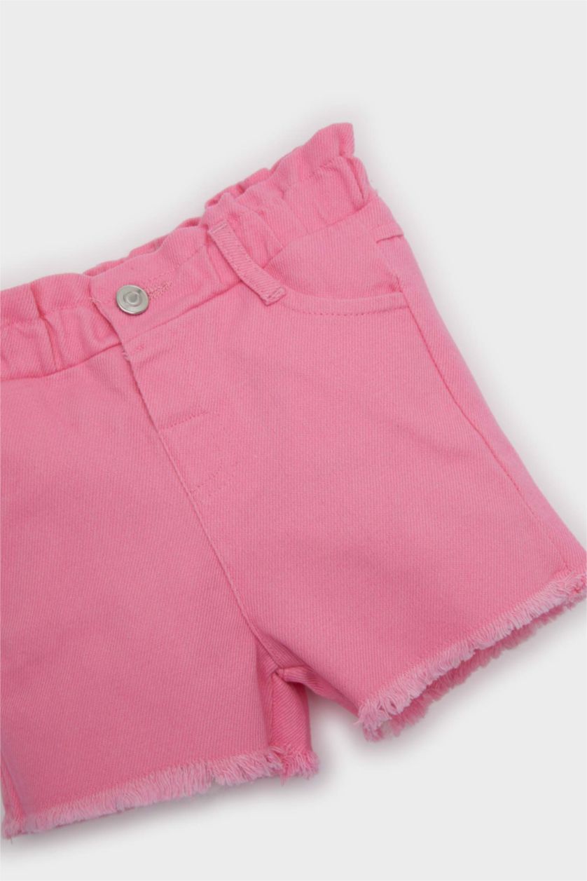 Kız Bebek Pembe Paperbag Gabardin Şort Kız Bebek
