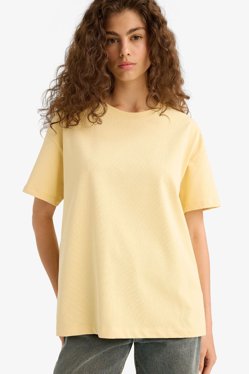 WOMAN Yellow Oversize Fit Crew Neck Short Sleeve T-Shirt