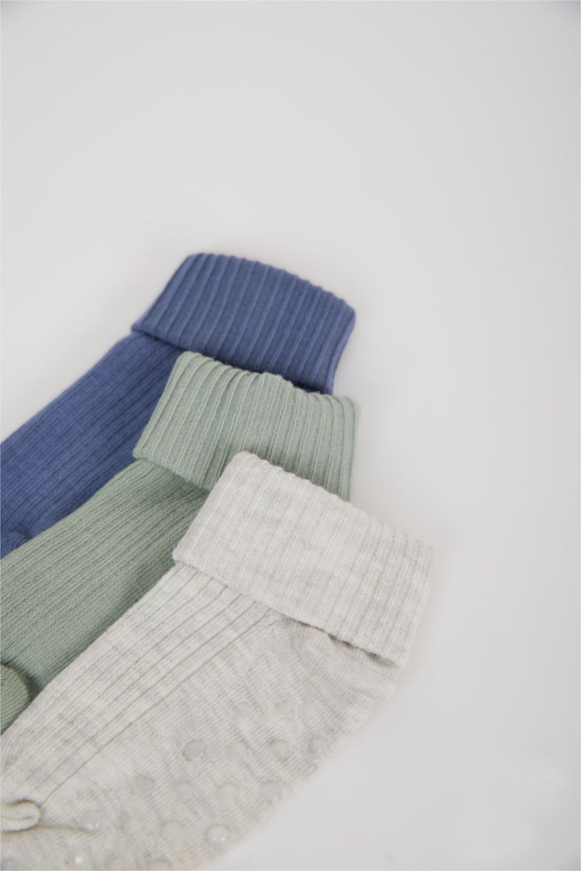 Baby Boy NAVY Baby Boy Non-Slip Sole 3 Piece Cotton Long Socks