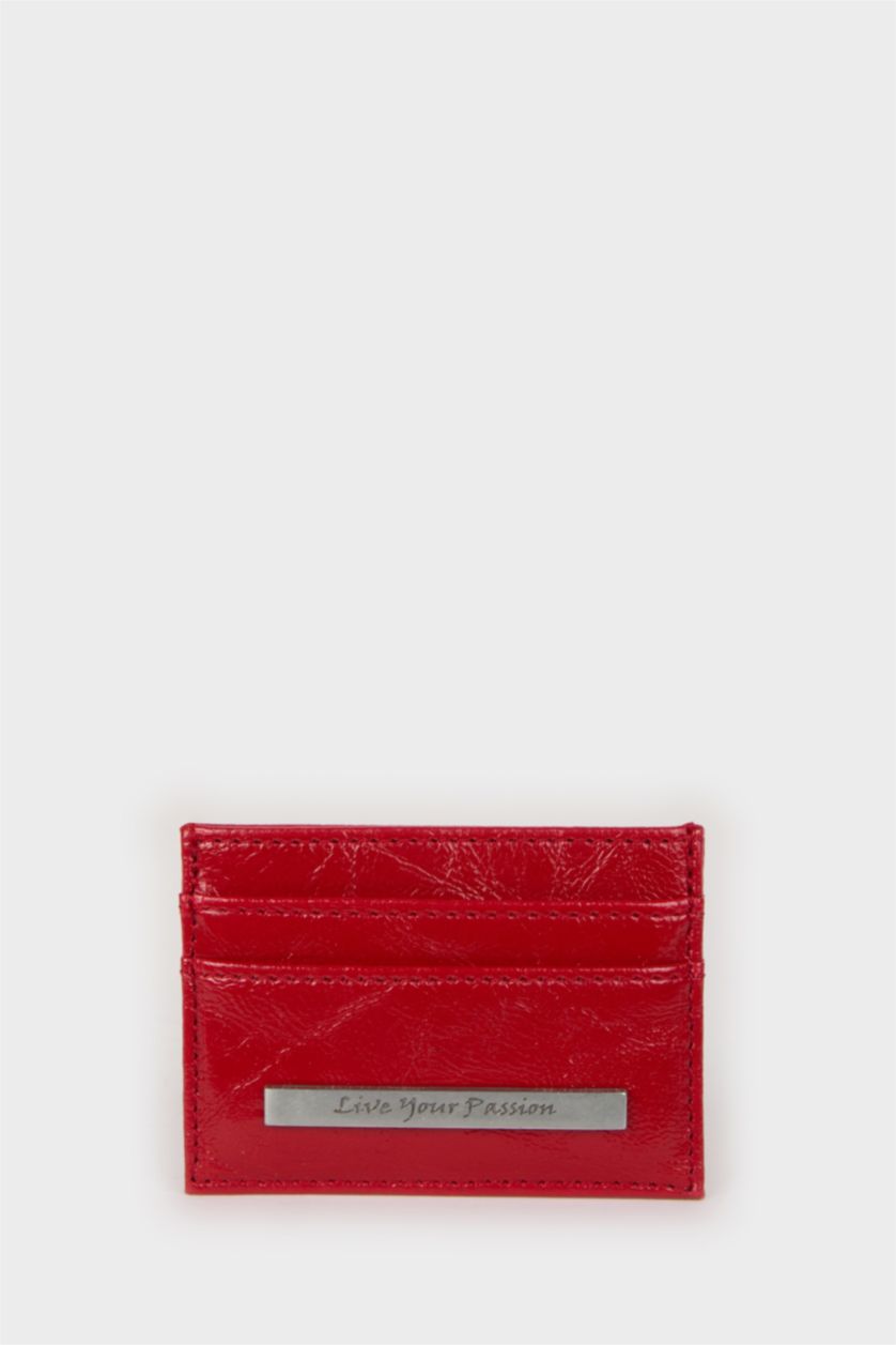 Women Red Woman Business Card Wallet