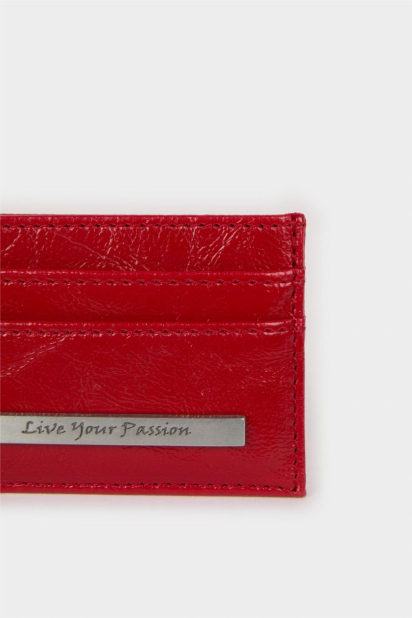 Women Red Woman Business Card Wallet