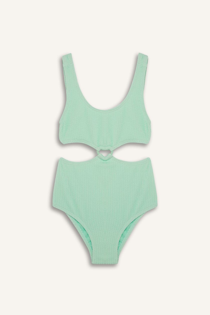 Kız Çocuk - Genç Kız Parlak Açık Yeşiil Mayo Kız Çocuk