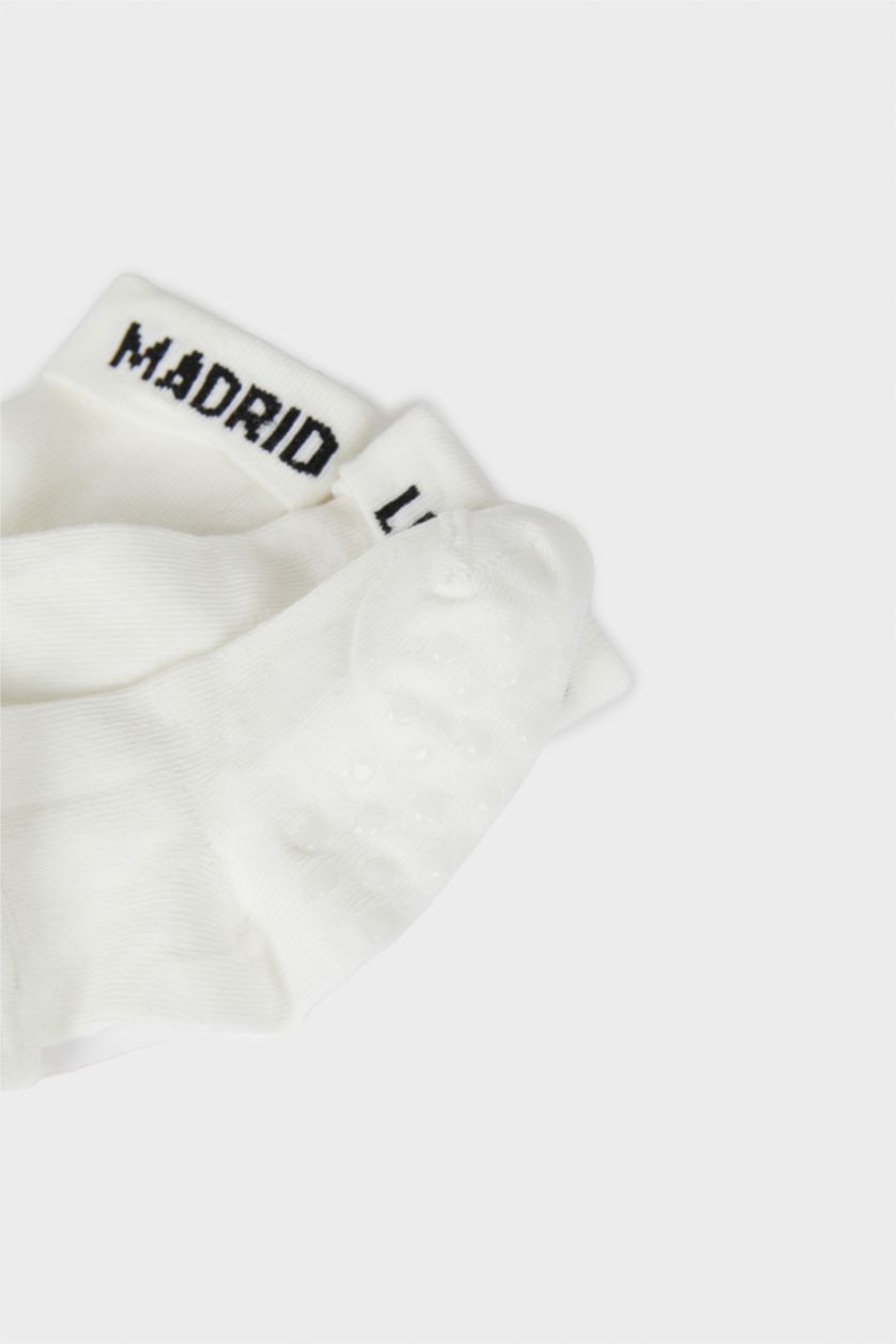 Baby Boy White Boy Non-Slip Sole 3 Piece Cotton Long Socks