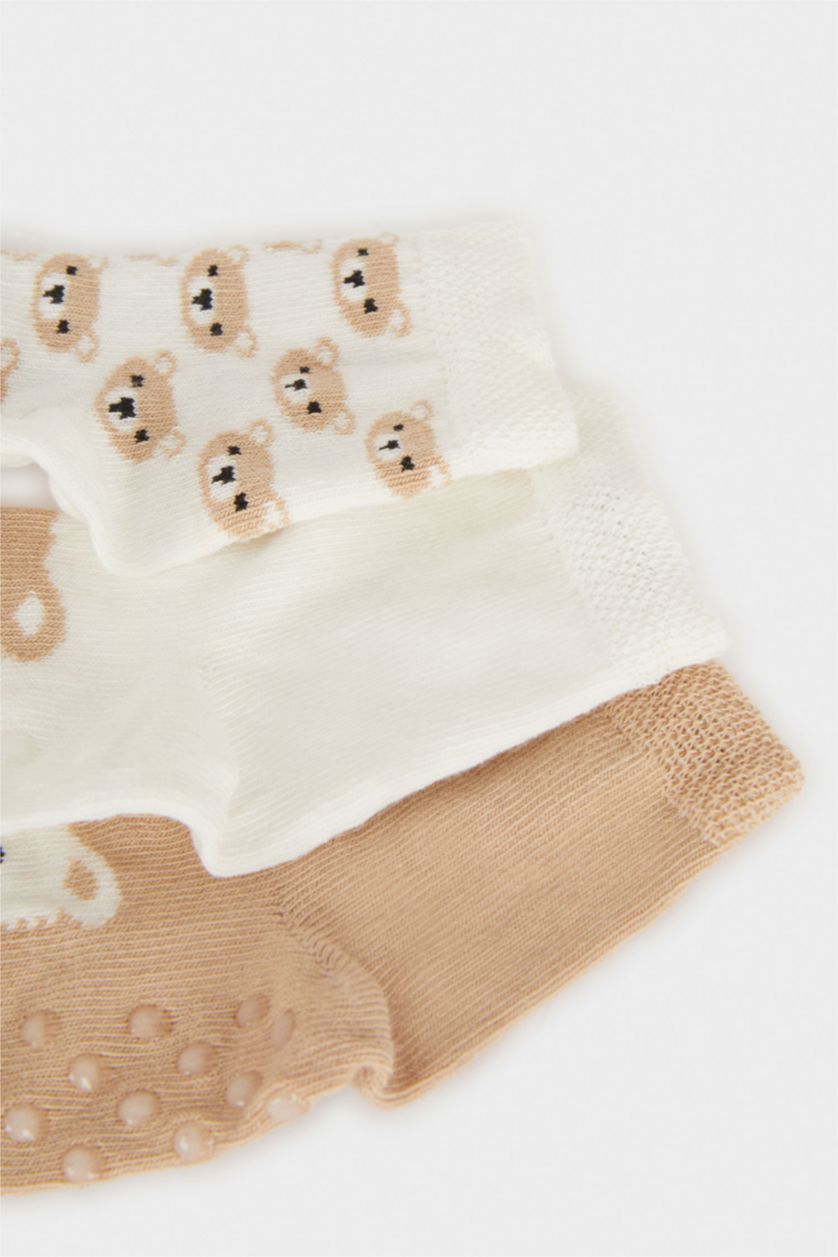 Erkek Bebek Karma Erkek Bebek Kaydırmaz Taban 3'lü Pamuklu Uzun Çorap