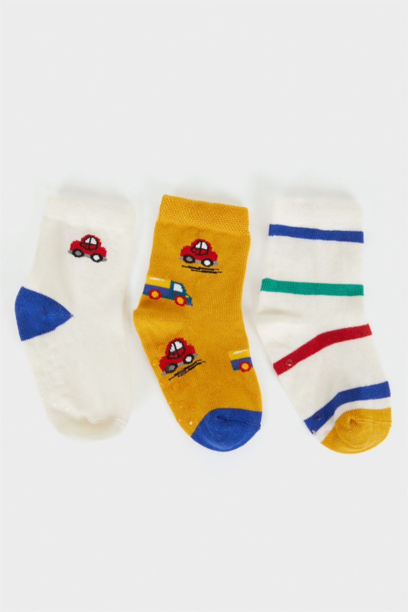 BÉBÉ GARÇON Karma Lot de 3 paires de Chaussettes longues antidérapantes pour bébé garçon