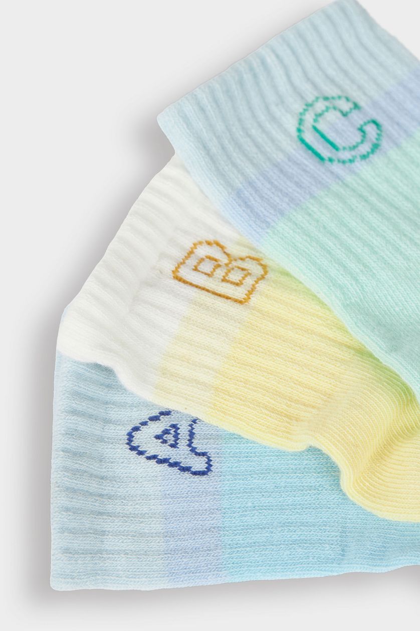 Erkek Bebek Karma Erkek Bebek Kaydırmaz Taban 3'lü Pamuklu Uzun Çorap