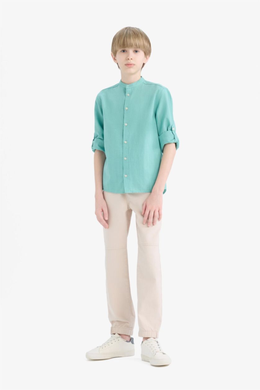 BOYS & TEENS Beige Boy Standard Leg Gabardine Joggers