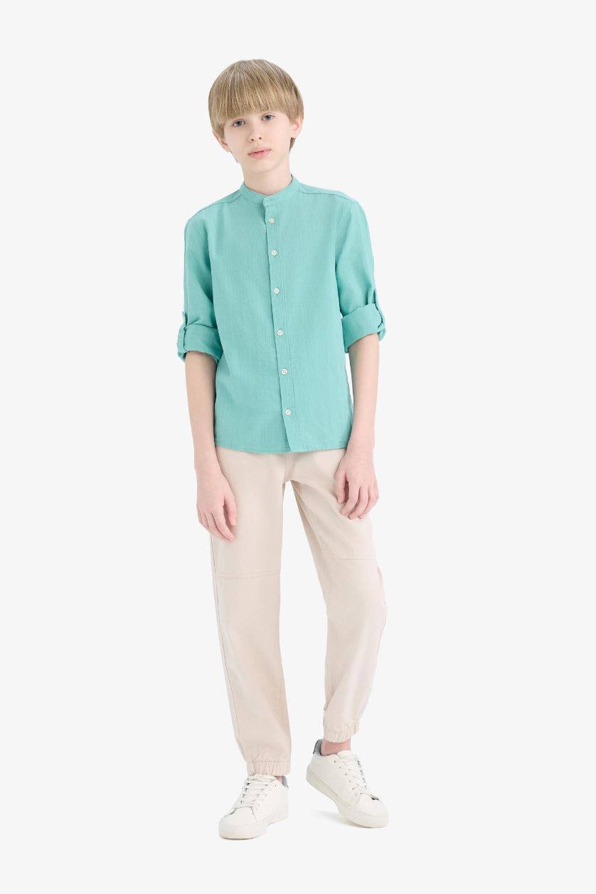 BOYS & TEENS Beige Boy Standard Leg Gabardine Joggers