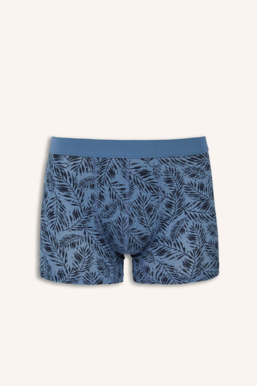 Erkek Koyu Mavi Regular Fit Baskılı 3'lü Boxer
