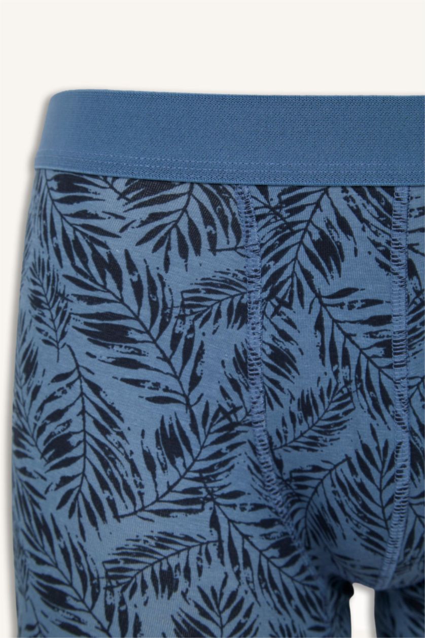 Erkek Koyu Mavi Regular Fit Baskılı 3'lü Boxer