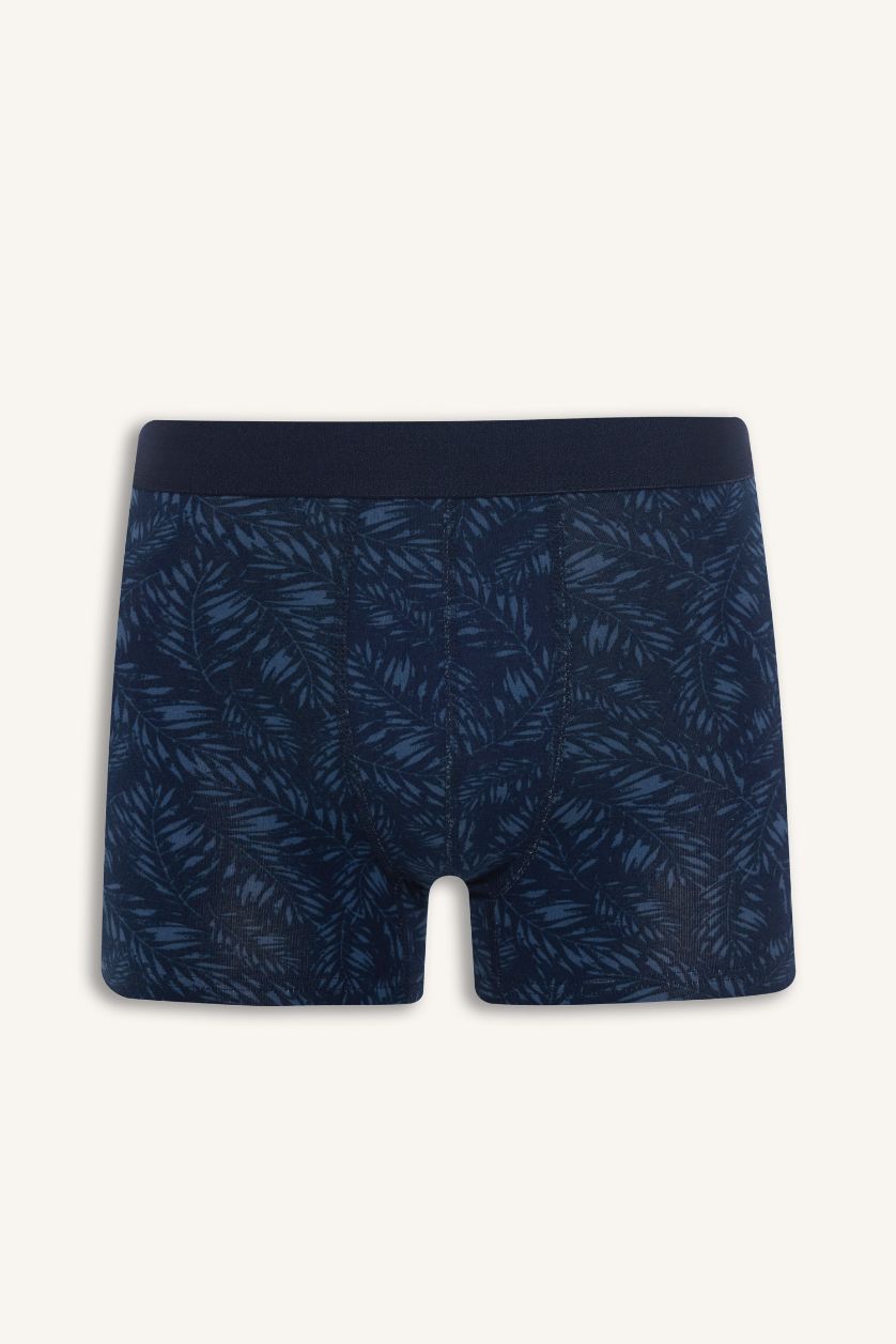 Man Dark Blue Regular Fit Printed 3 Piece Boxer Shorts