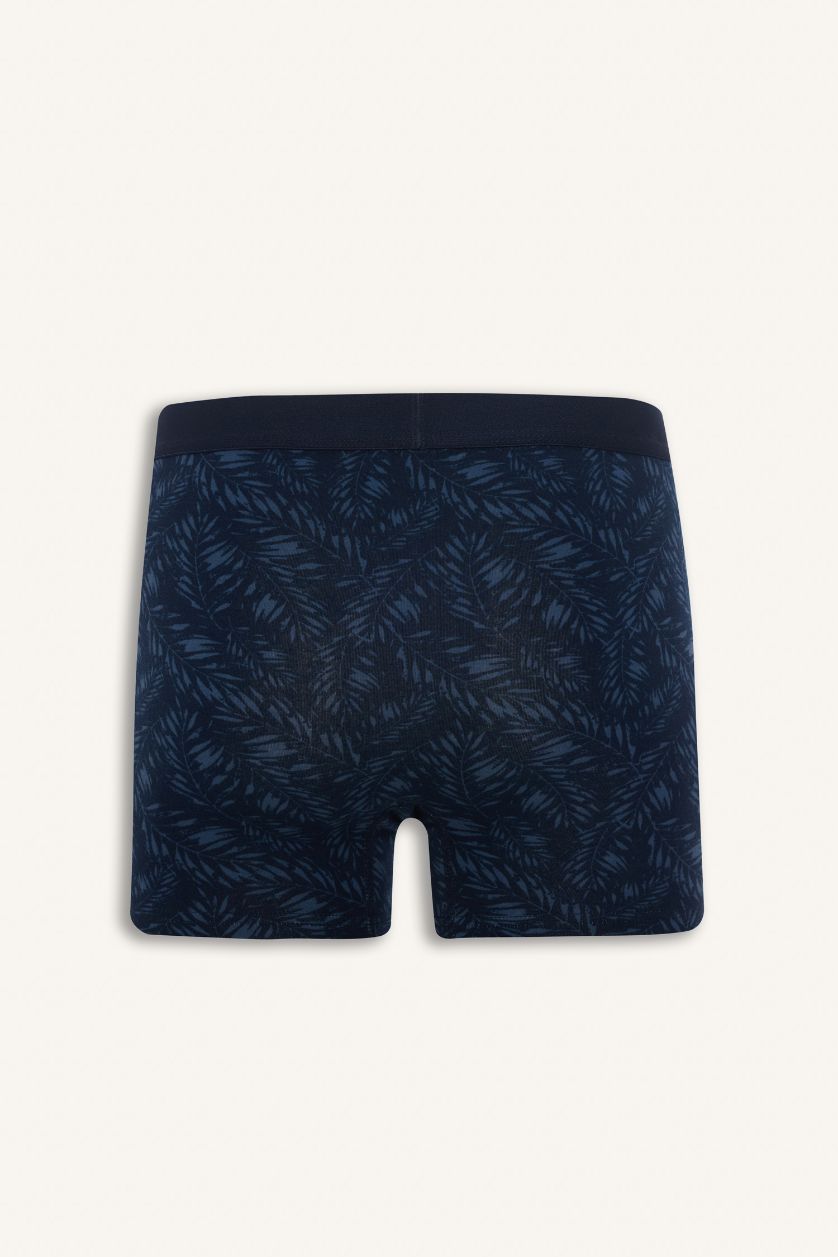 Man Dark Blue Regular Fit Printed 3 Piece Boxer Shorts