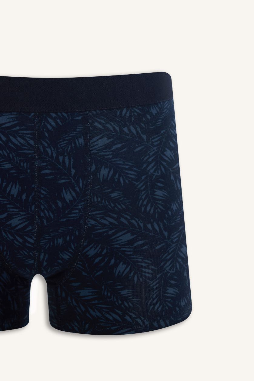 Man Dark Blue Regular Fit Printed 3 Piece Boxer Shorts