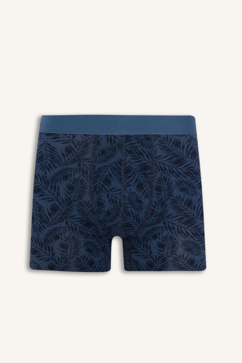 Man Dark Blue Regular Fit Printed 3 Piece Boxer Shorts